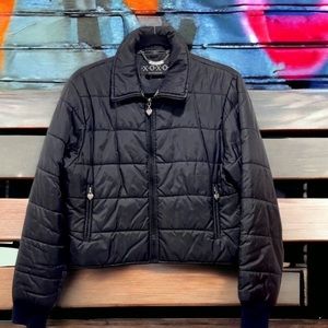 Vintage Black XOXO Cropped Puffer Jacket size Medium